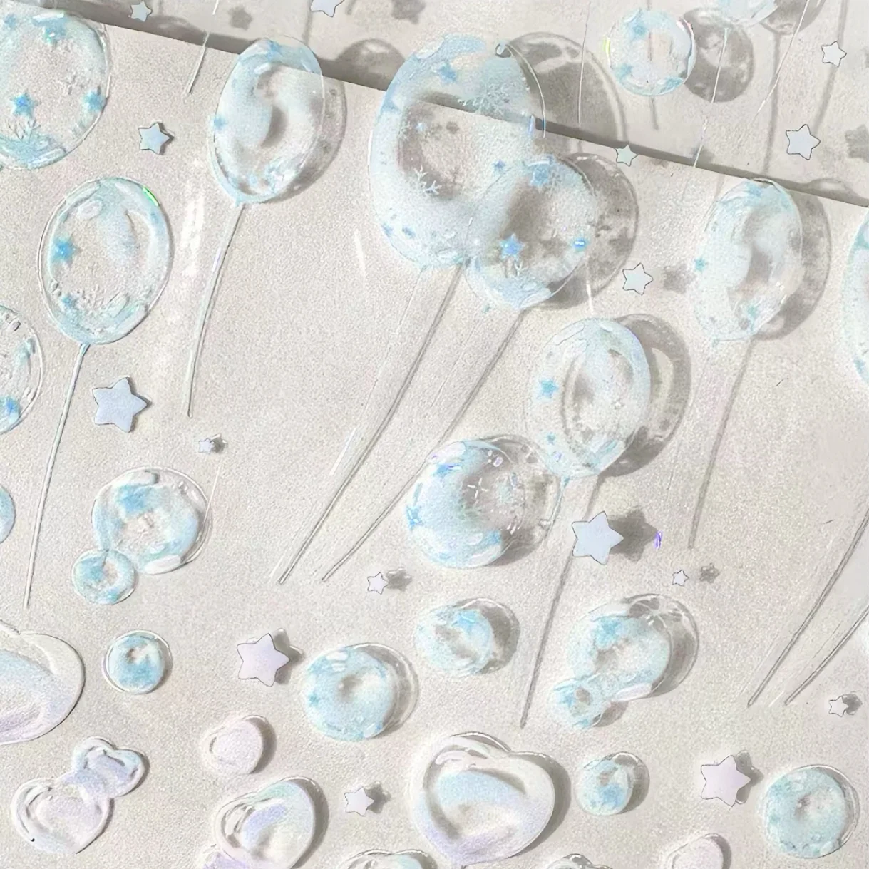 Balloon Bubble PET Holographic Die Cut Basic Dreamy Washi Tape Loop Sample Sticker Scrapbook Journal Collage DIY Craft Decoratio