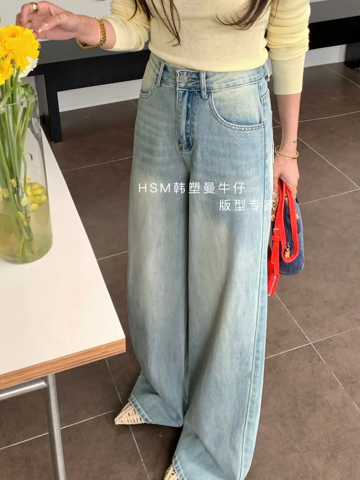 ZHISILAO Vintage Classic Wide Leg Jeans Women Blue High Waist Denim Pants Streetwear Spring Summer 2024