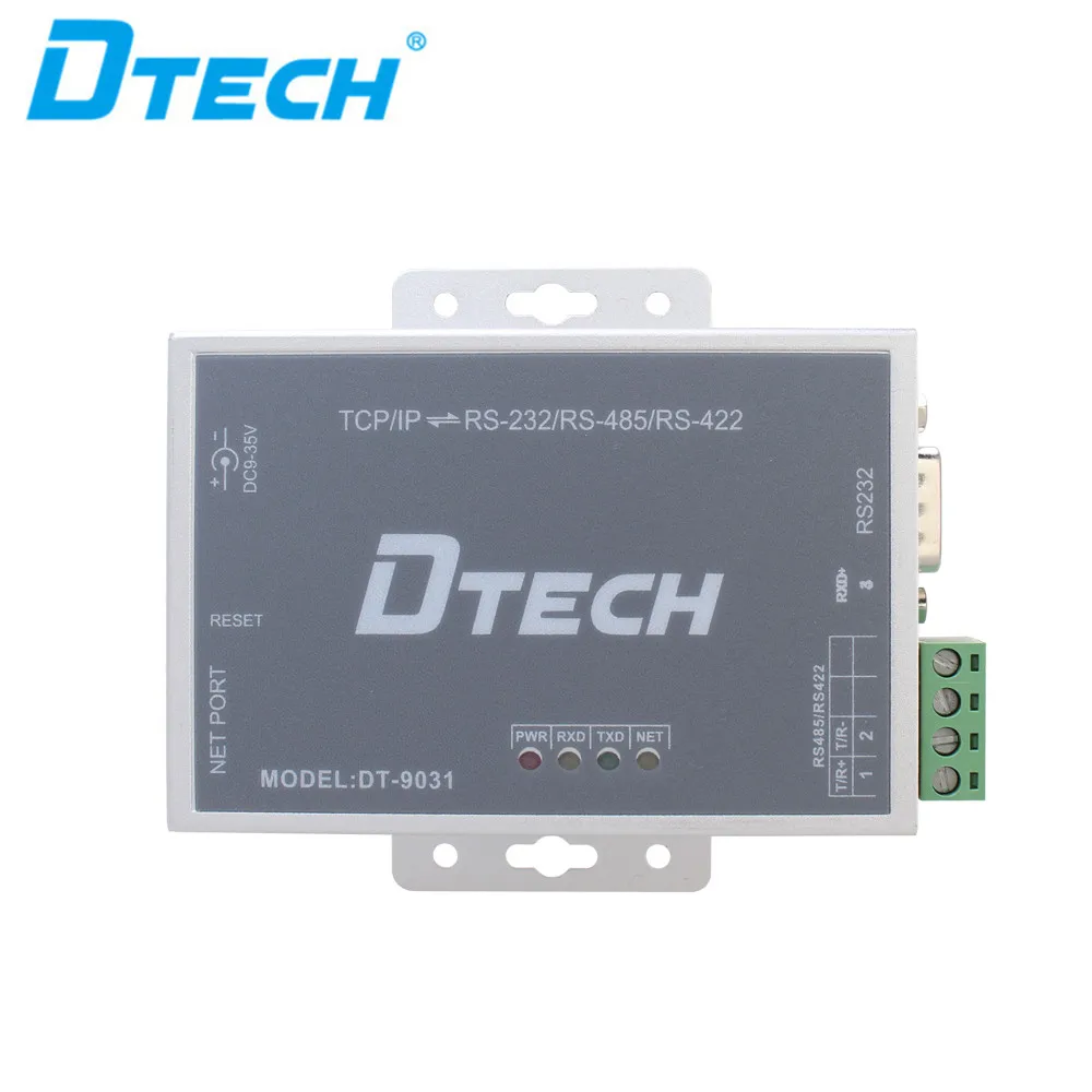 Последовательный порт DTECH RS232 RS485 Преобразование серверного преобразователя RS422 в Ethernet Поддержка протокола TCP/IP/Telnet/Modbus