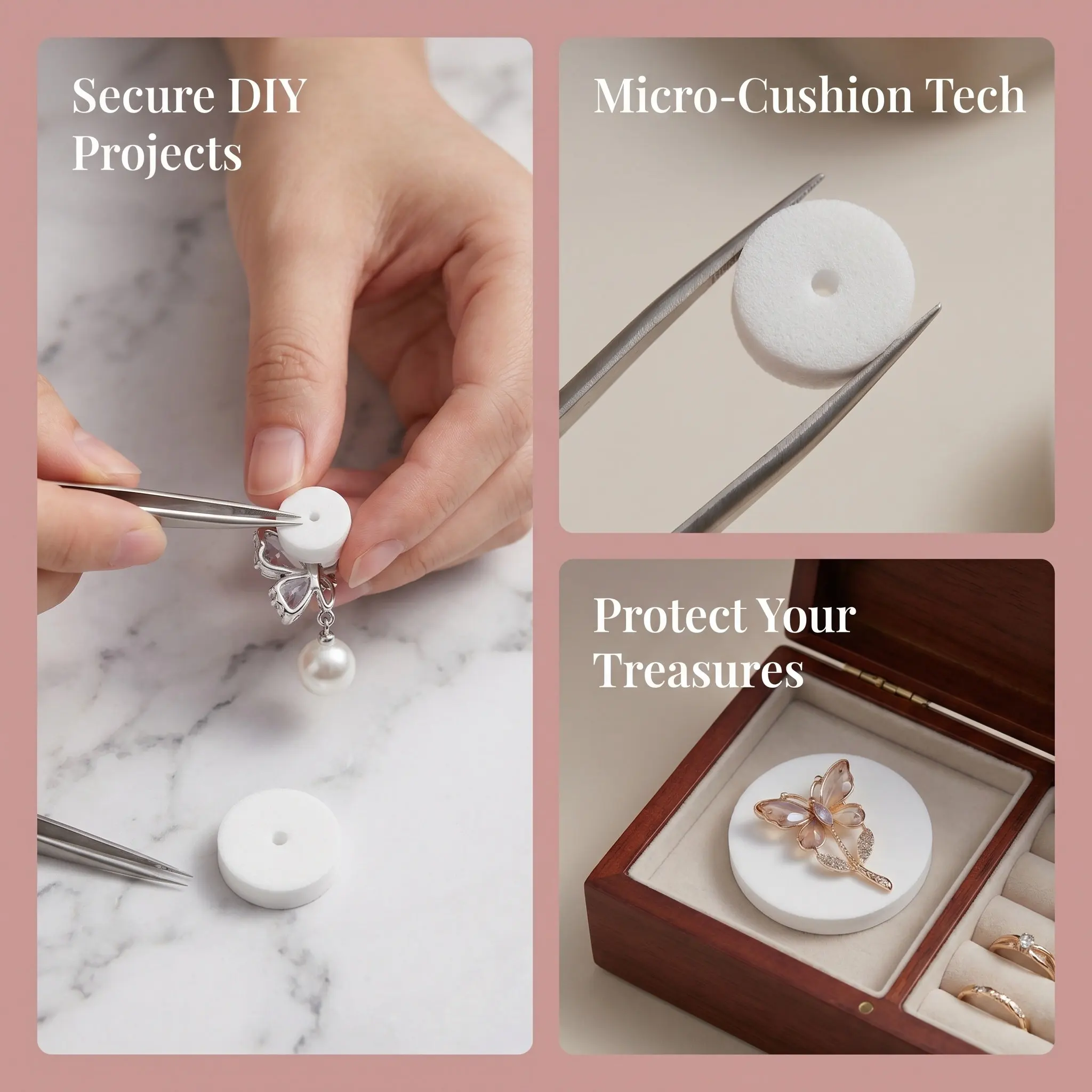 1000Pcs White Soft Foam Earring Pads Cushion Backers Shock Absorption Stable Support for Stud Clip on Earrings Jewelry Backing