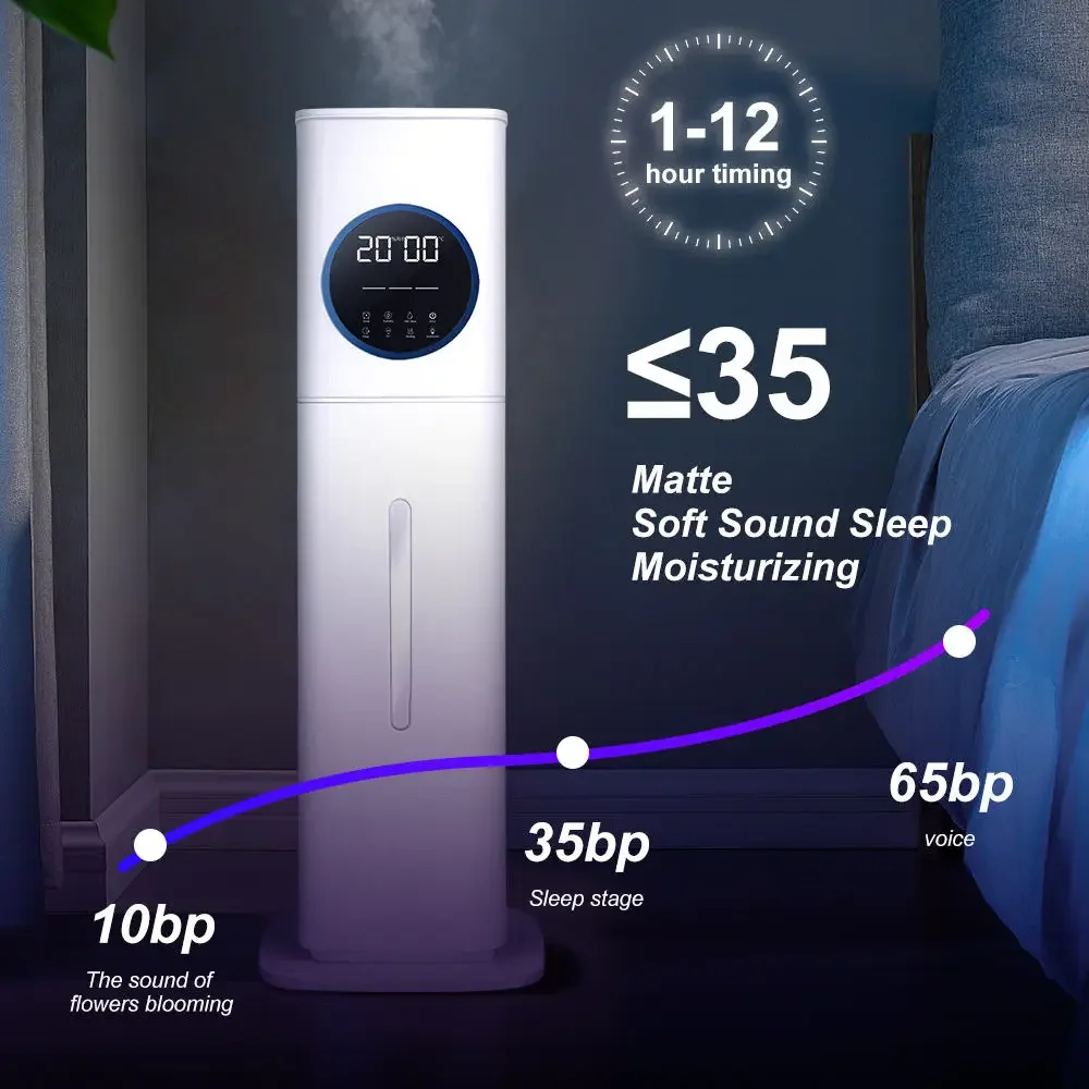 Электрический увлажнитель воздуха 8л для спальни, очиститель воздуха, создатель тумана, интеллектуальный пульт дистанционного управления, сенсорный экран, ароматерапия, туман, УФ
