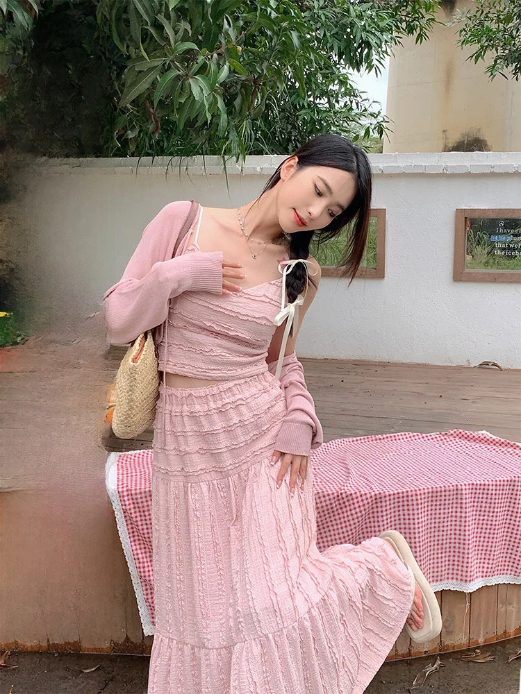 

Pink ort Knitted awl Women's Slim Fit Basic Sle Thin Sun Protection Fce Pullover Korean Sle Commute Faion