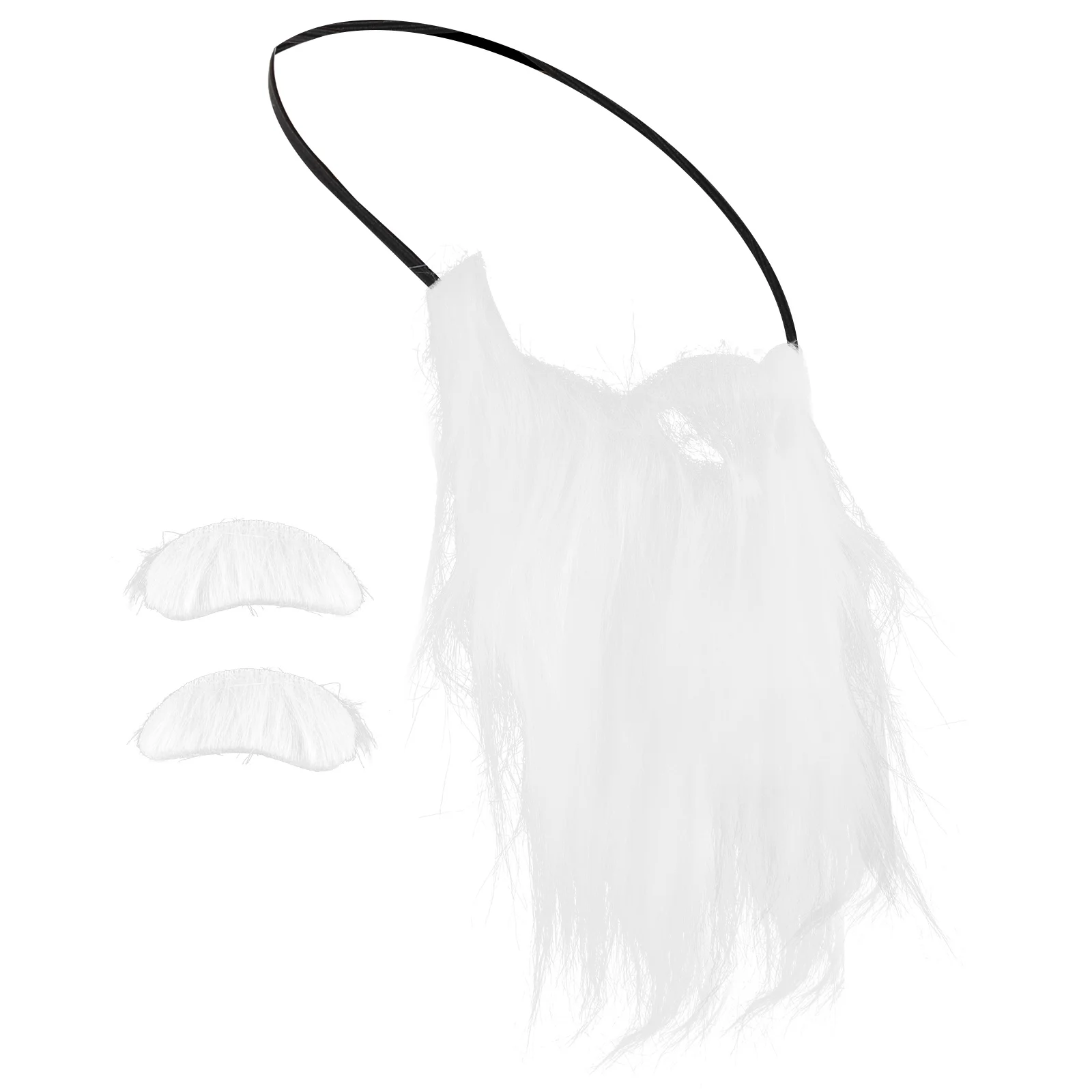 White Long Hair Beard Kit For Men Fake Mustache Eyebrows Costume Accessories Xmas Decorations Facial Hair Costumes