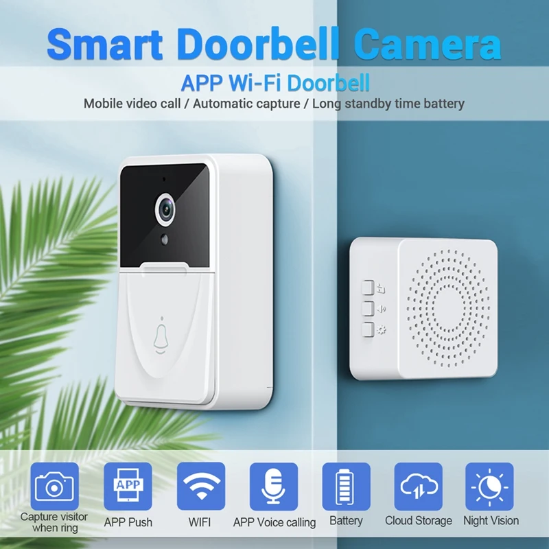 X3 Smart Video Türklingel Wireless Wifi Video Home Überwachung Nachtsicht Intercom Türklingel Unterstützung mobile App Anzeige