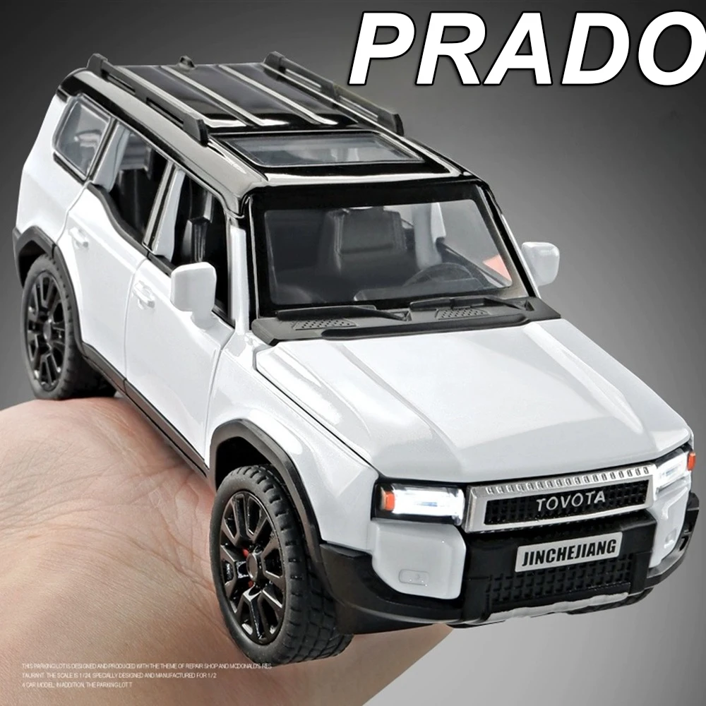 1:32 プラド クラウン ダイキャスト合金製モデルカー おもちゃ ライトミュージック プルバック式 装飾モデル 6ドア開閉可能 車  彼氏へのプレゼント
