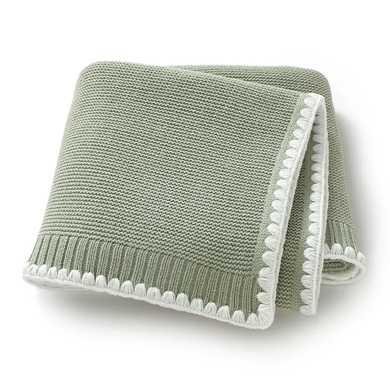 Coperte per neonato Coperte per neonato lavorate a maglia Swaddle Envelop Wrap Moda Solid Super Soft Boy Girl Biancheria da letto Trapunta 90 * 70CM Plaid
