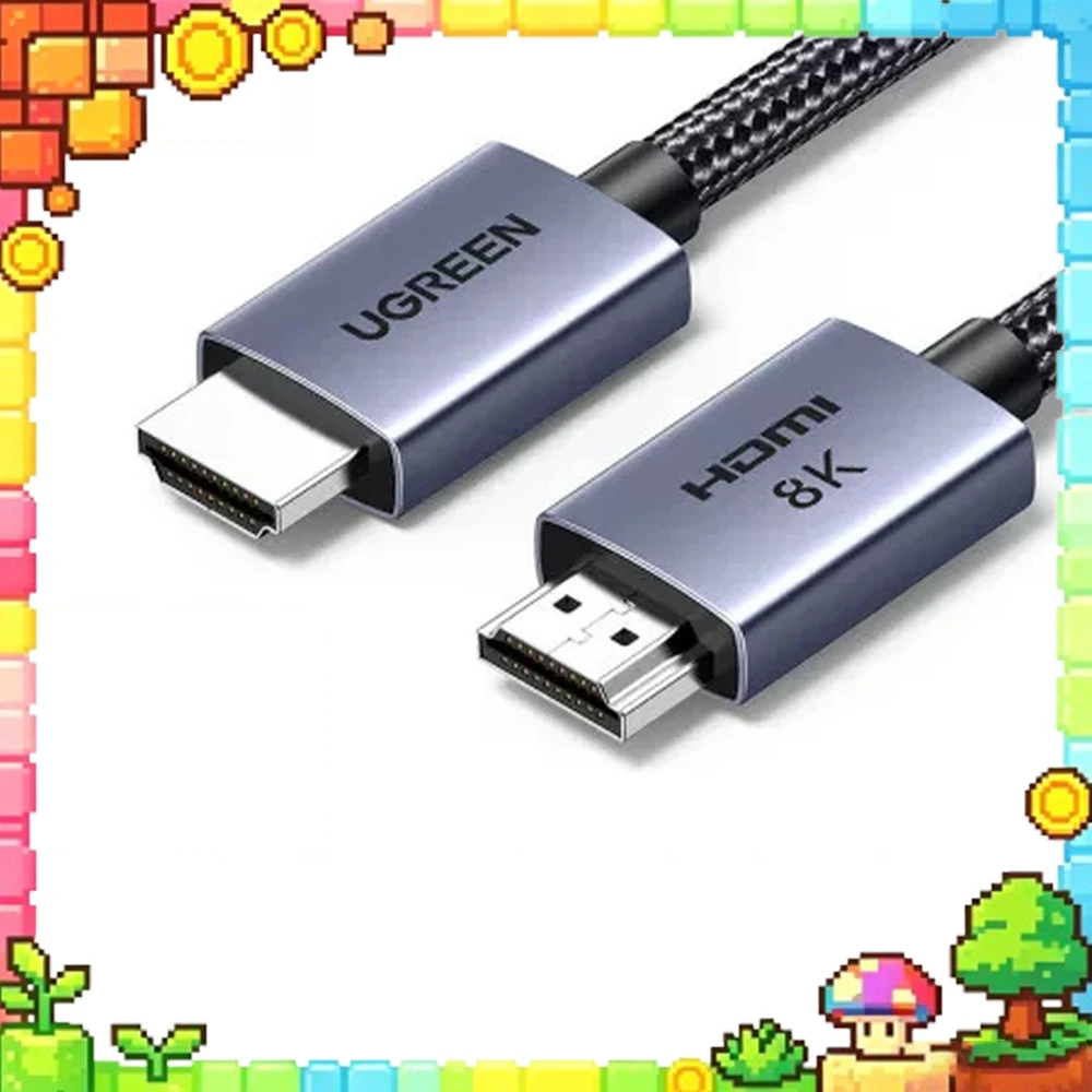 UGREEN 25912 HDMI 2.1 Cable 5m 8K 60Hz Braided Male to Male with 4-Layer Shielding and Aluminum Alloy Shell for TV Monitor