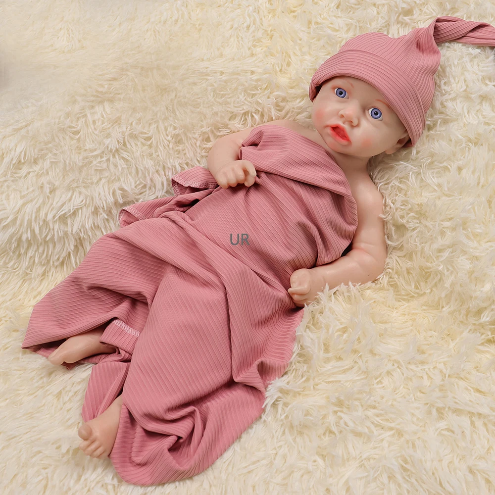 Festival Gift Human Baby Doll 2.8Kg 6.1Lbs Realistic Soft 18 Inch 44Cm Full Solid Silicone Sleepy Closed Eyes Reborn Baby Girl