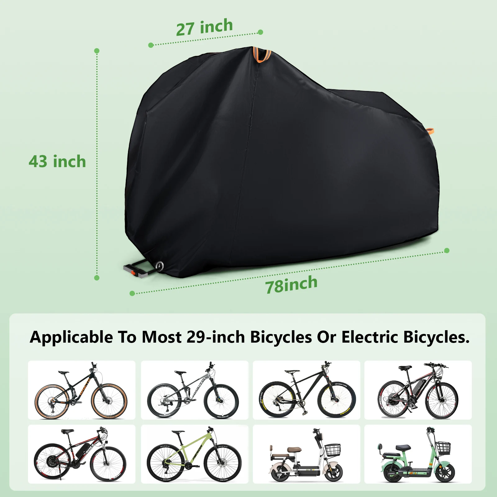 자전거 커버 방수 야외 보관 자전거 커버 비, 햇빛, 눈, 자외선, 먼지, 바람 방지 가방 산악 자전거 도로 자전거 29인치용