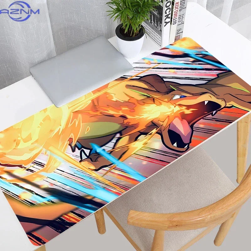 Anime Fire Dragon Fighting Scene Mouse Pad Rubber Non Slip Desk Mat for Gaming Computer Keyboard Table Decoration