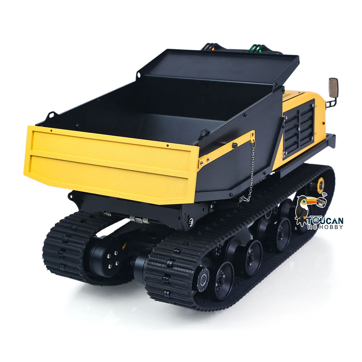 WKLC 1/14 Metal Hydraulic RC Dump Truck T14R Panther Crawler Tracked Tipper Construction Vehicle Light Sound System Flysky ST8  - view 6