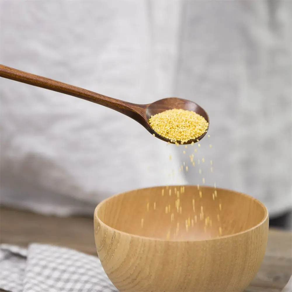 Natural Wooden Long Handle Spoon Soup Scoops Dessert Porridge Tea Coffee Wood Spoons Tableware Kitchen Supplies
