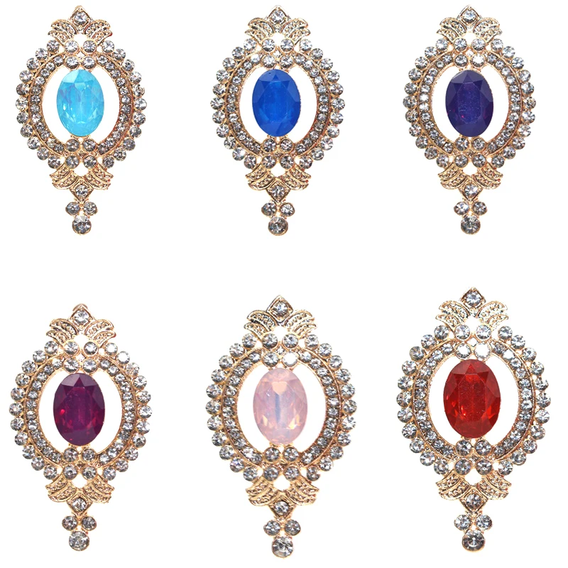 Victorian style Rhinestone Cabochons Flat Back Embellishments For Wedding Phone Case Decoration Jewellery Making 27*48mm