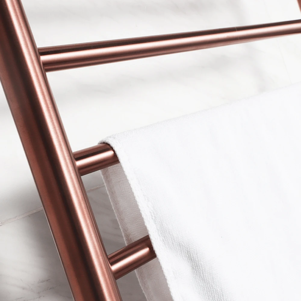 Rose Gold Color Hotel Style Bathroom Electric Heated Towel Warmer Rack