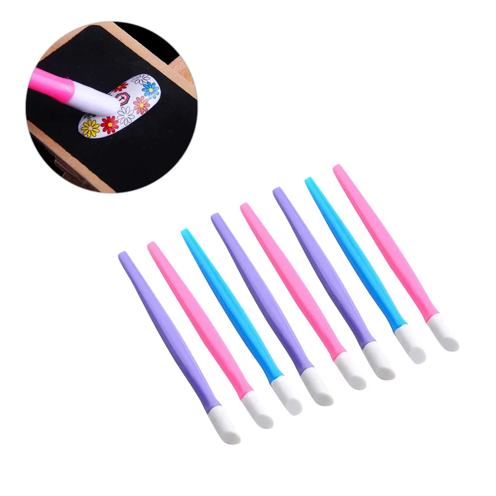 

50pcs Nail Art Press Pen Silicone Embossing Tool For Manicure Gel Nail Kit Non-Deforming Durable Soft Handle Multi-Function