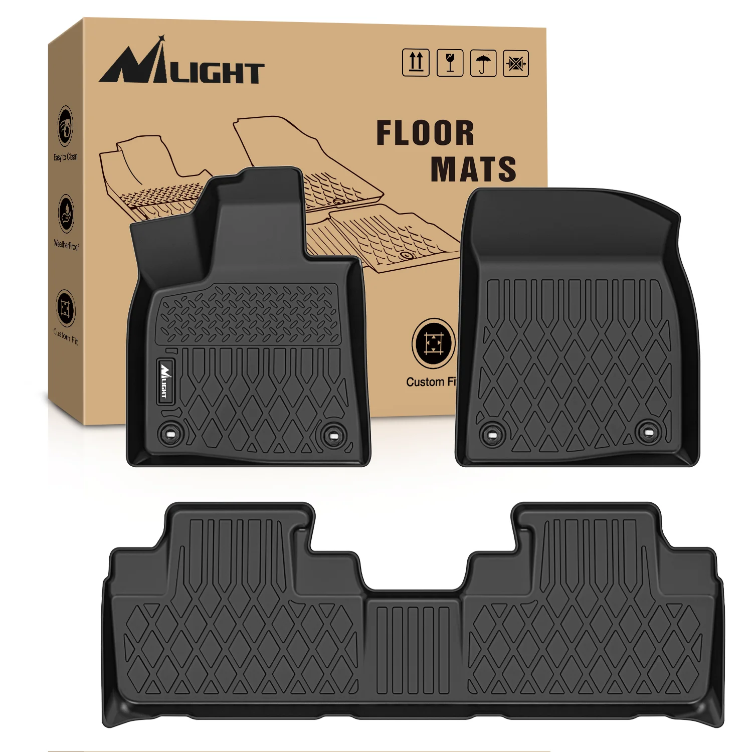 Nilight All-Weather TPE Floor Mats for Lexus NX (NX200t/NX300/NX300h) 2015-2025 & Lexus RX 2016-2025, Custom Fit Waterproof Floor Liners (Select Model)