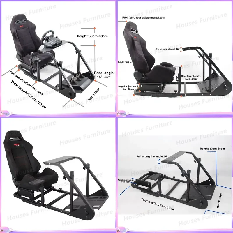 210 Racing Simulator Cockpit Chair PS4 Gaming Seat Driving Wheel Stand Ergonomic Bucket Seat Video Game Chair for PC Xbox