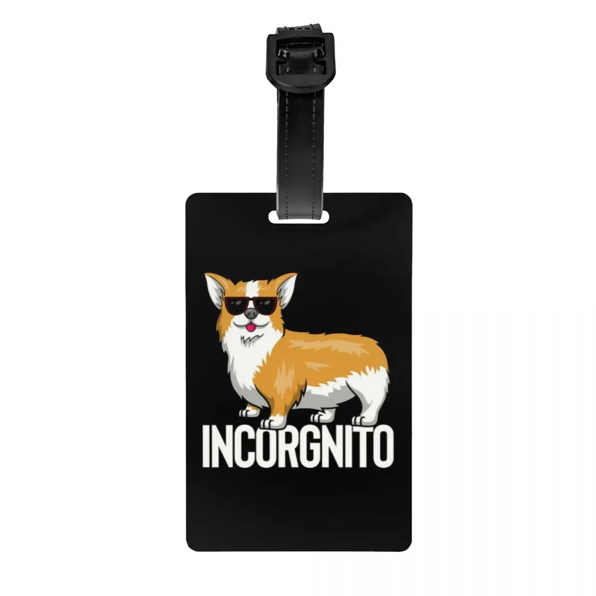 Dog Luggage Tag Custom Incognito Corgi Baggage Tags Privacy Cover Name ID Card