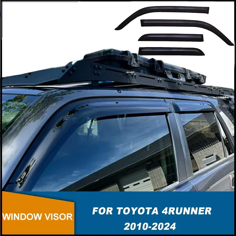 

Дефлекторы окон (ветровики) для Toyota 4Runner 2010-2024, черные, защита от ветра, дождя и солнца