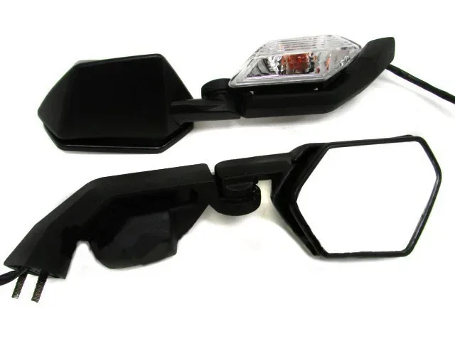 BLACK TURN SIGNAL MIRRORS w/ Blinker for 2008-2010 Kawasaki Ninja ZX-10R ZX10R