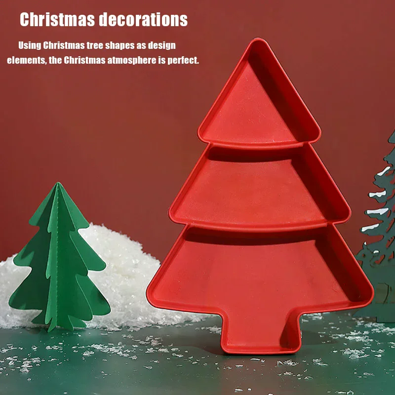 Creative Christmas Tree Fruit Plate Divided Snack Dish Candy Dried Fruit And Melon Seed Storage Box