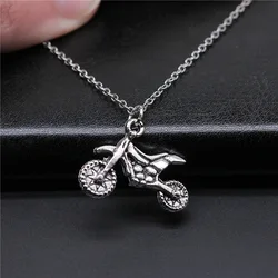 Simple Classic Fashion 22x17mm Antique Silver Color Motorcycle Pendant Girl Women Short Chain Necklaces Choker Necklace