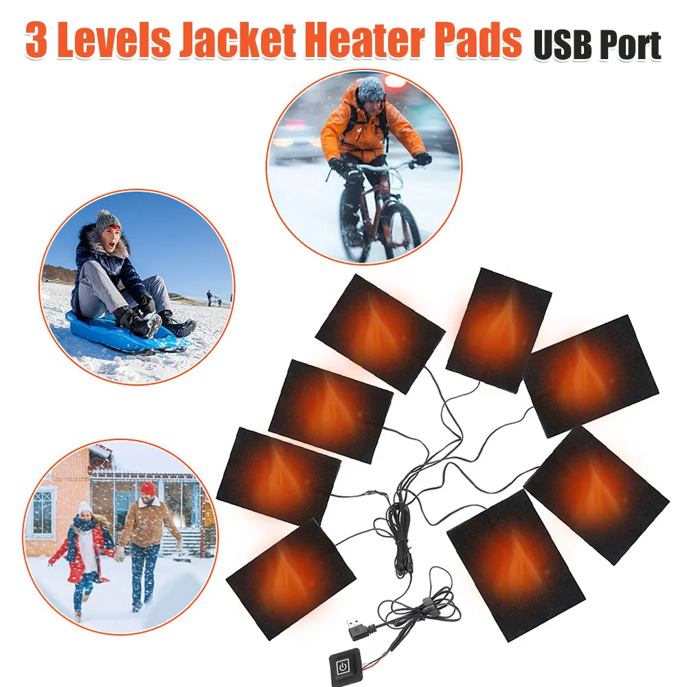 

Трехуровневые водонепроницаемые USB-грелки для курток, для самостоятельной установки в одежду, для зимнего кемпинга, походов, катания на лыжах и велосипедах