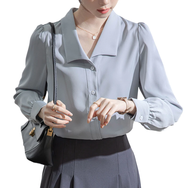 Lente Vrouwen Kleding Eenvoudige Kantoor Dames Shirts En Blouses Lange Mouw Top Casual Korean Ol Basic Shirts Vrouw