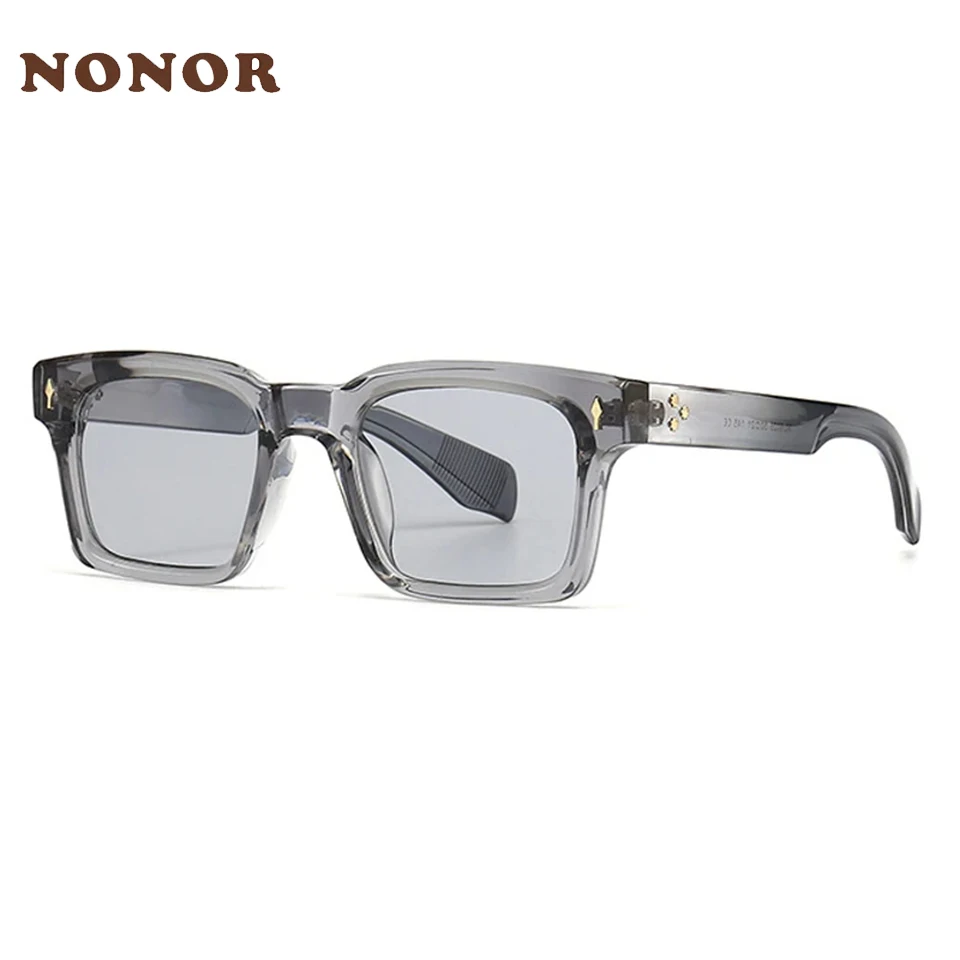Image of NOMOR Fashion Square Nieten Gradient Sonnenbrille Männer Shades UV400 Vintage Dunkelgrün Trend Frauen Sonnenbrille