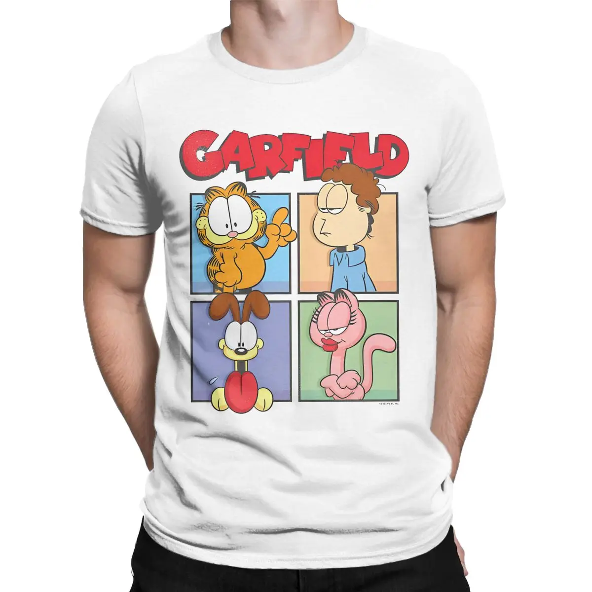 Men G-Garfielded Group Box Up Poster T Shirts Cute Cartoon Cotton merch Humorous Short Sleeve Round Neck Tee Present T-Shirts