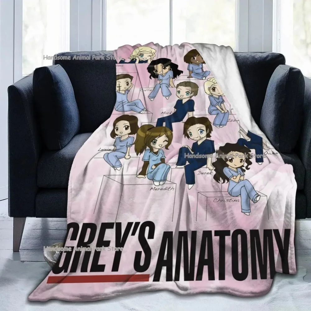 Grey‘s Anatomy Blanket Luxury Soft Cartoon Throw Blankets Warm Cozy Flannel Fleece Blanket for Bed Sofa Travel Camping Picnic