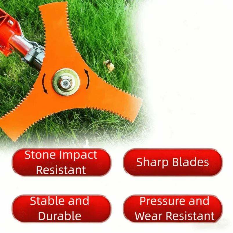 Manganese Steel Lawn Mower Cutter Three Teeth Imported Manganese Steel Cutter Steel Quenching Three Teeth Cutter Grass Cutting
