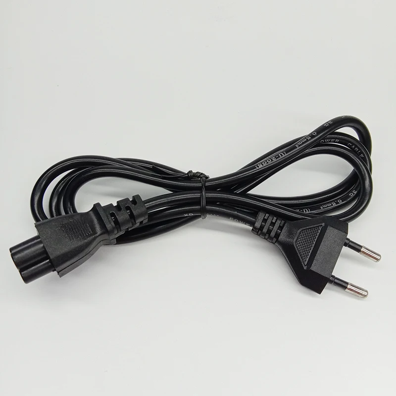 Euro EU European Plug IEC C5 Cloverleaf Laptop Power Adapter Cord Extension Cable For Dell HP Lenovo Notebook PC Monitor 1M