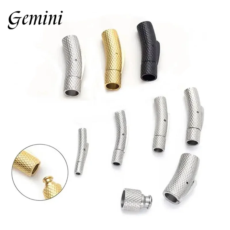 5Pcs 스테인레스 스틸 총검 걸쇠 2mm-6mm 패스너 PushLock 레이스 버클 가죽 걸쇠 팔찌 쥬얼리 액세서리 만들기