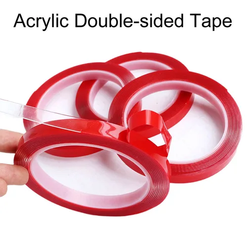 Cinta adhesiva de doble cara para coche, Adhesivo acrílico transparente sin huellas, tira LED fija, tableta, 3 m/rollo