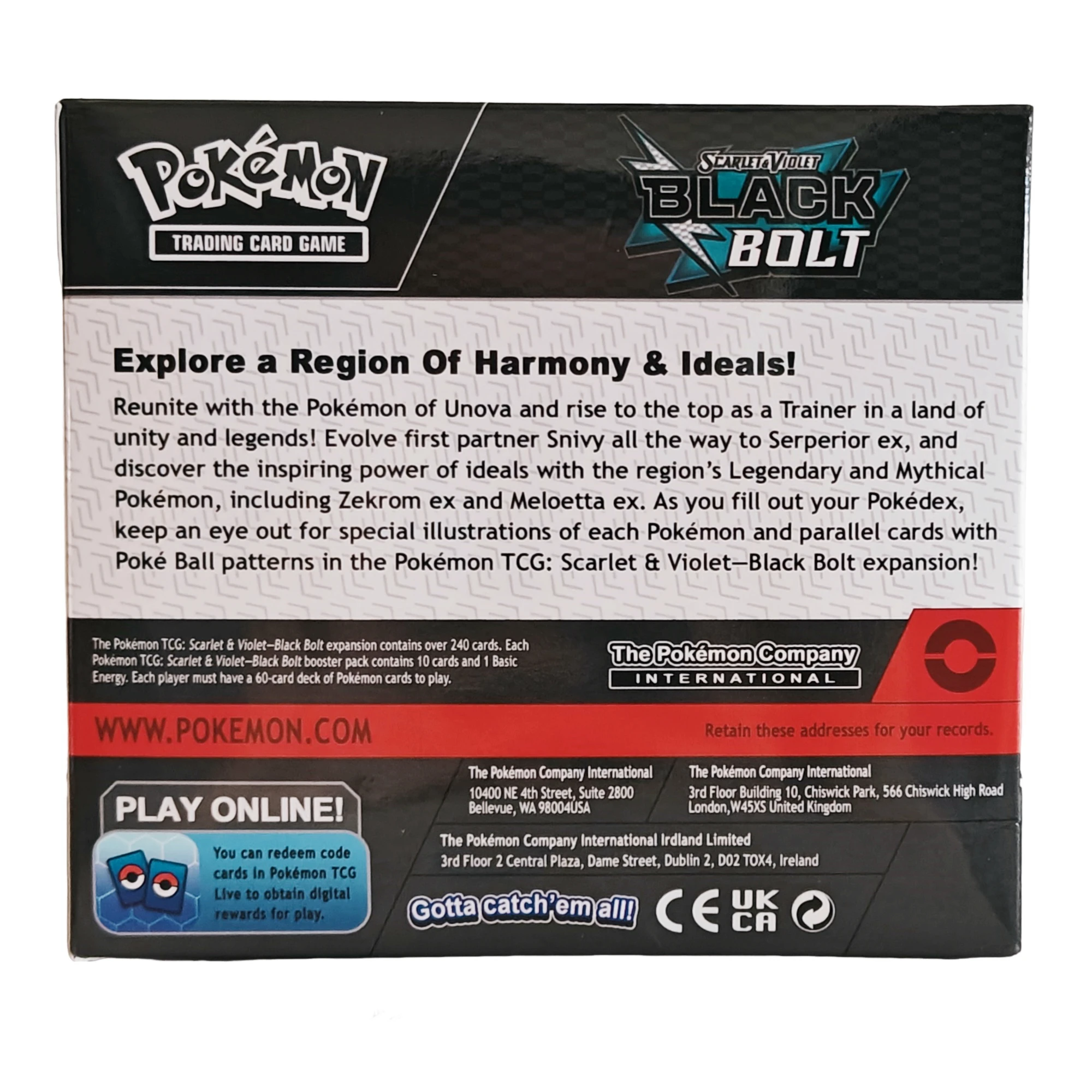Black Bolt Pokemon Trading Card Game TCG Booster Box Toys 360Pcs English Version