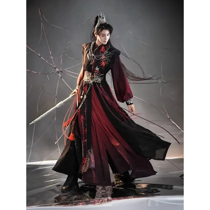 System samooszczędności szumowiny złoczyńcy Anime Luo BingHe przebranie na karnawał starożytny kostium peruka do cosplay buty Prop na kostium na Halloween