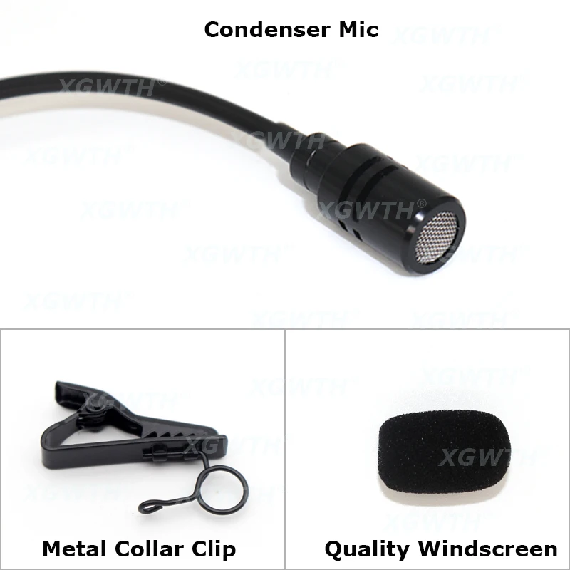 Lavalier Microphone Omnidirectional Electret Condenser Lapel Mic for Shure Sennheiser AKG MiPro Samson 4Pin 3Pin TA4F 3.5mm Lock