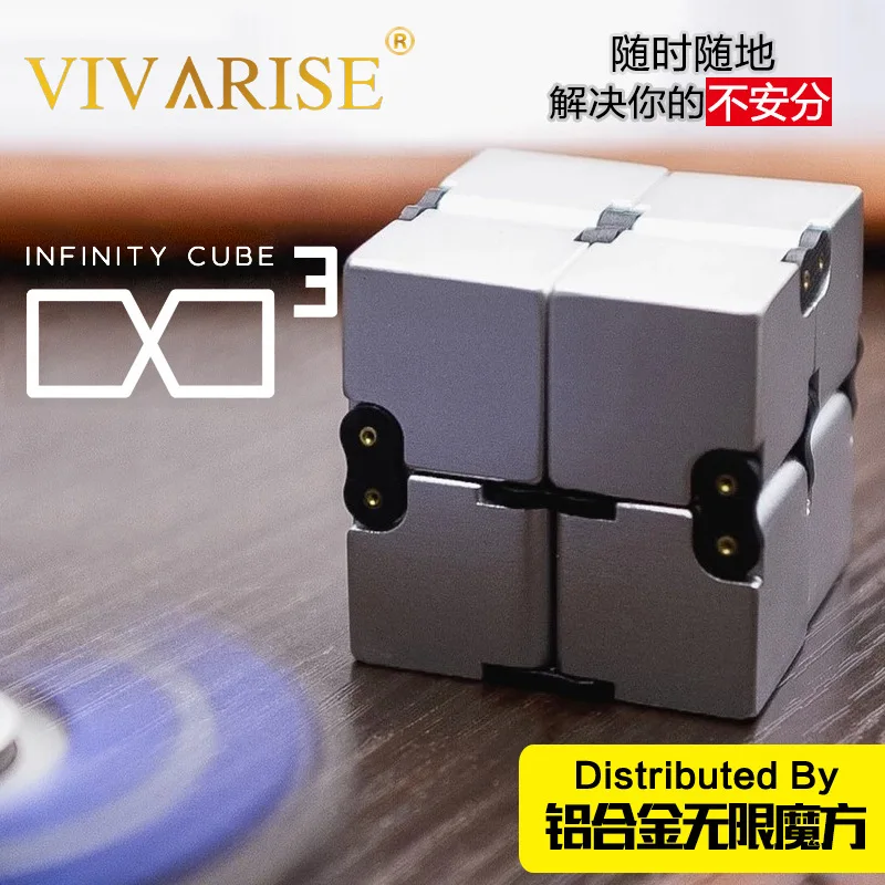 

VIVARISE Infinity Cube Plastic Alloy Like Stress And Anxiety Relief Fidget Toy For Adults Kids Office Home Travel Portable Cube