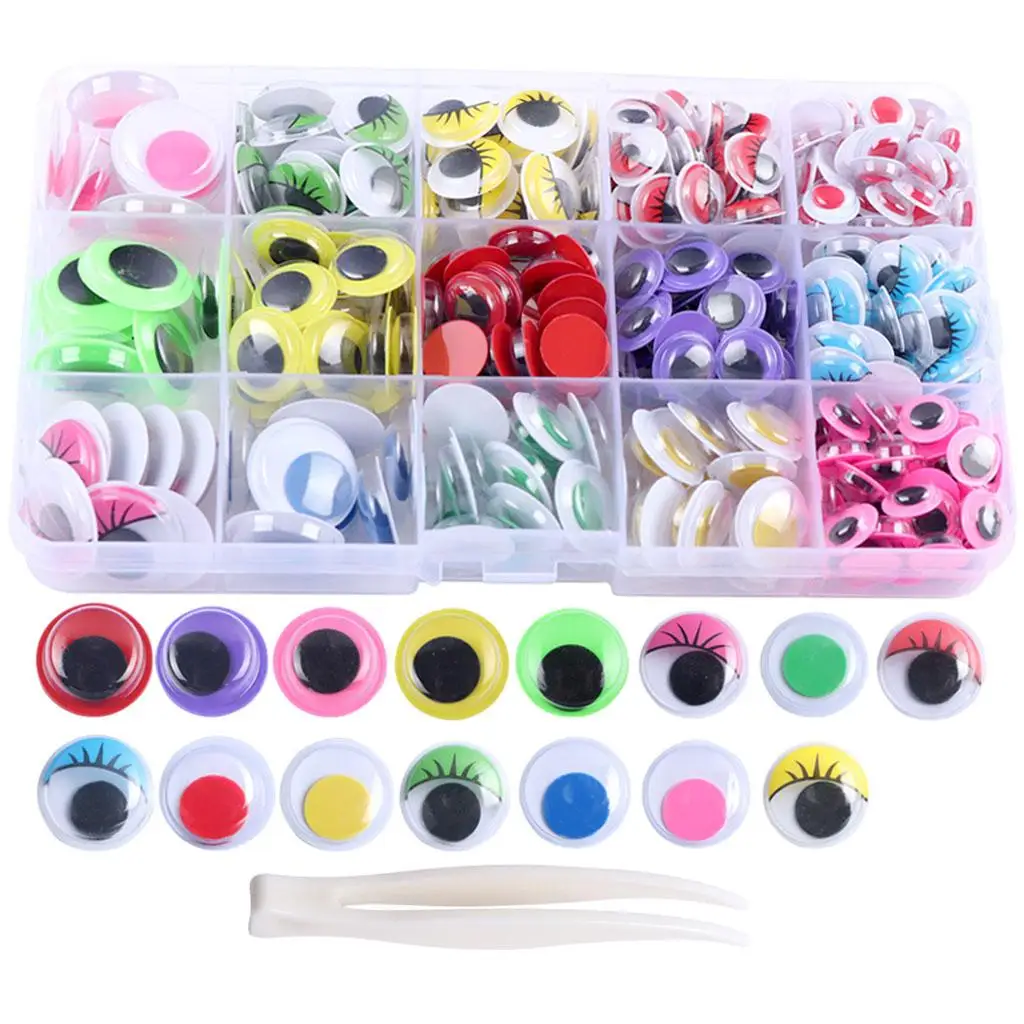350Pcs Craft Googly Wiggle Eyes Decorations Plush Toy Wobbly Eyes Animal Supplies Eyeball Beads for Arts Making