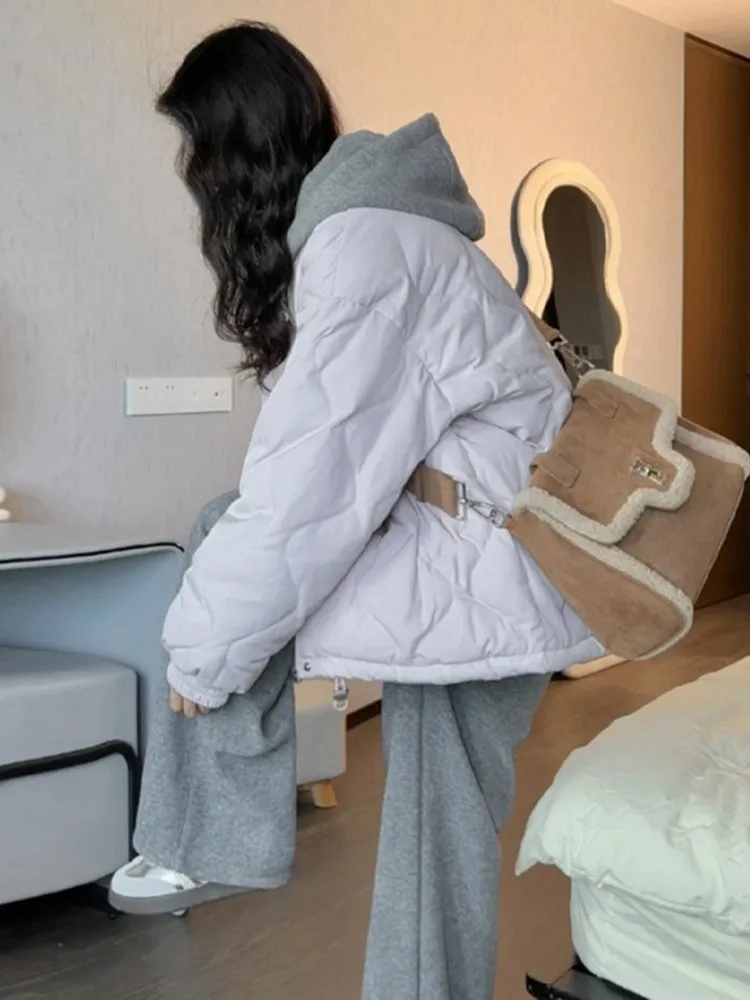 

Женское пуховое хлопковое пальто Jaet, зима 2025, новое корейское стеганое пальто маленького размера, обычное тонкое длинное све, чистый цвет