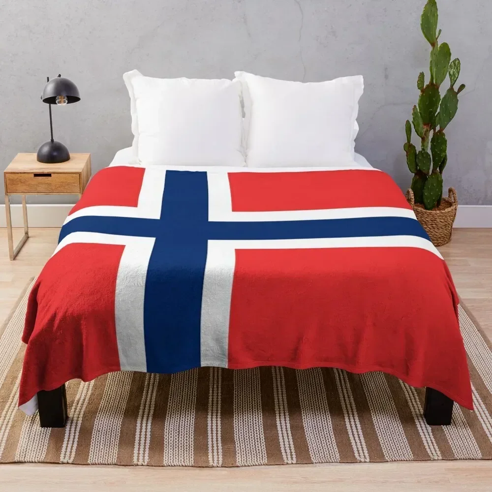 

Norway Flag Throw Blanket Cozy Warm Blanket for Bed Room Decor