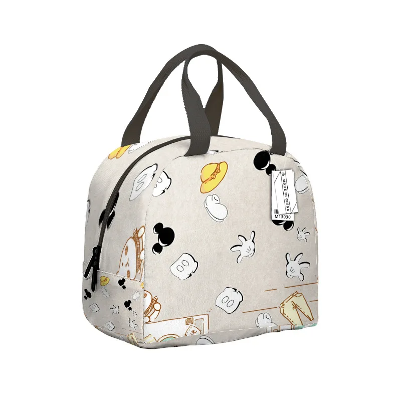 Disney-Bolsa de almuerzo de Mickey y Minnie para mujer, bolso ligero de gran capacidad con aislamiento, con estampado de dibujos animados, para