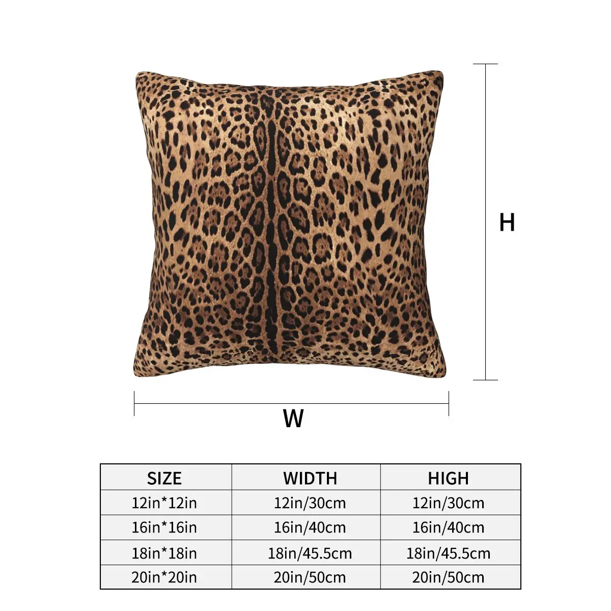 Leopard Print Skin Square Pillowcase Cushion Cover Pillow Case Throw Pillow Cover for Home Bedroom Car
