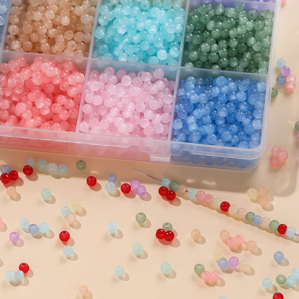 High Quality Color Imitation Jade Glass Beads 3mm Loose Beads DIY Jewelry Making Supplies for Bracelet Necklace Craft Accessorie