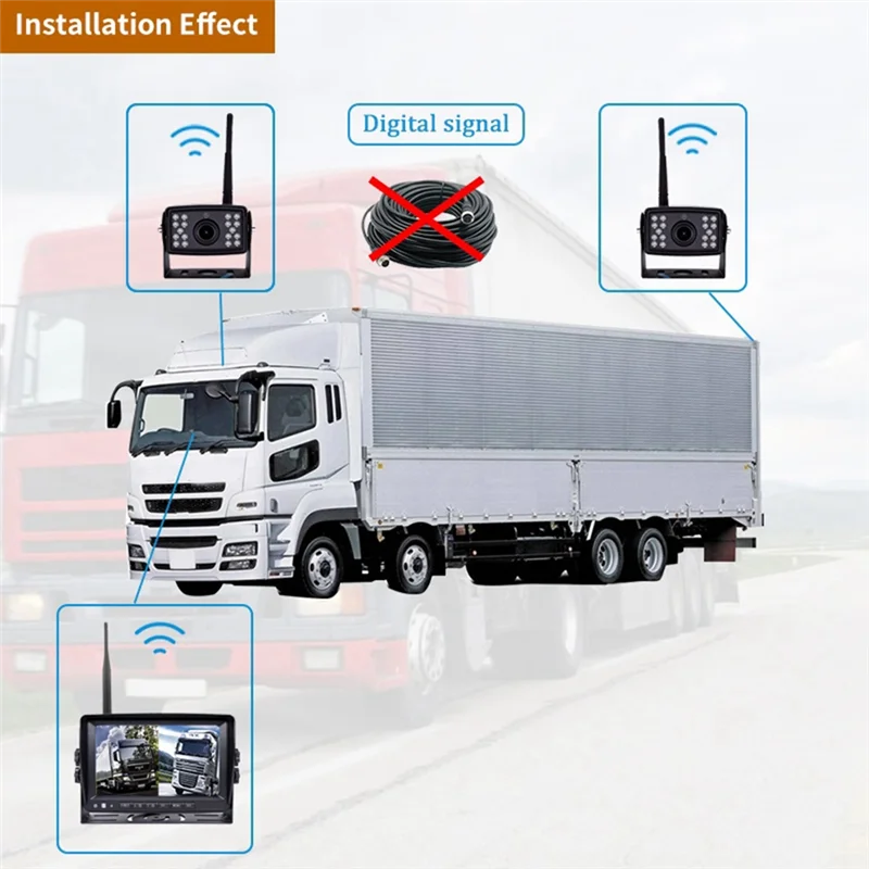 PZ607-W-2D 7.0 Inch Wireless Digital Audio and Video Separate Reversing Car Monitor