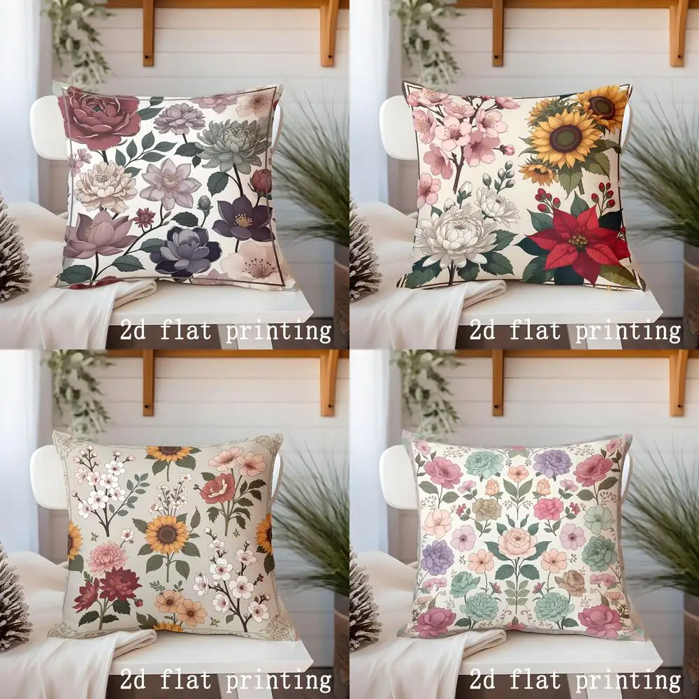

Наволочка с цветочным узором для романтического домашнего декора, чехол для подушки, подходящий для дивана, спальни, автомобиля.