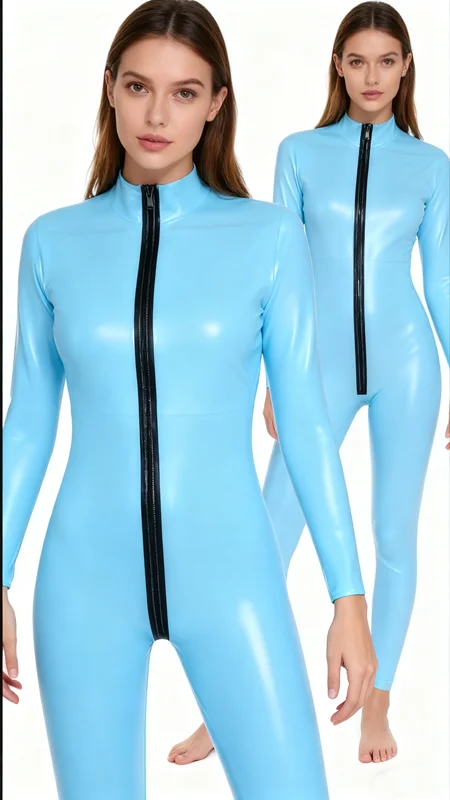 عرض خاص 0.4 مللي متر اللاتكس المطاط Catsuit ارتداءها Anzug تأثيري موحدة ل حفلة تنكرية الكرة أحجام S-XXL