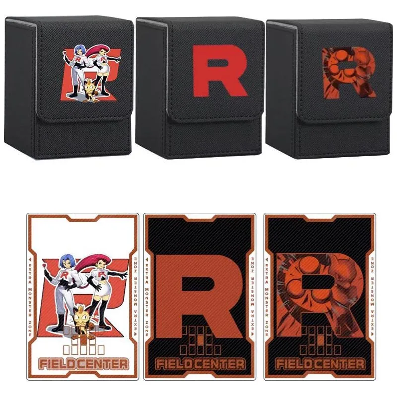 equipe-foguete-r-logotipo-auto-feito-de-couro-para-caixa-de-armazenamento-de-cartao-pokemon-jessie-meowth-campo-diy-caixa-de-cartao-acrilico-particao-cartao-central