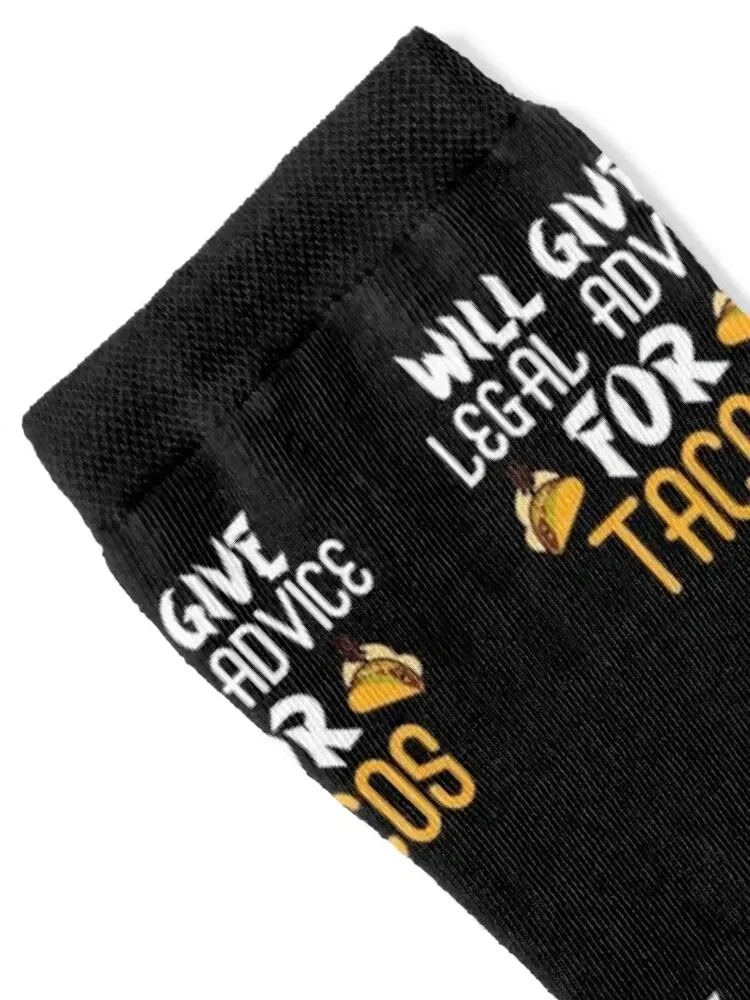 Funny Lawyer , Will give Legal Advice for Tacos , Law School Graduation Socks Climbing hiking Socks For Women Men's